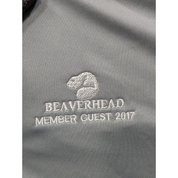 Adidas Performance Polo Shirt Mens Large Golf UPF 30 Beaverhead Logo Gray - Picture 9 of 13